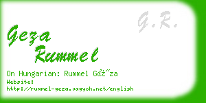 geza rummel business card